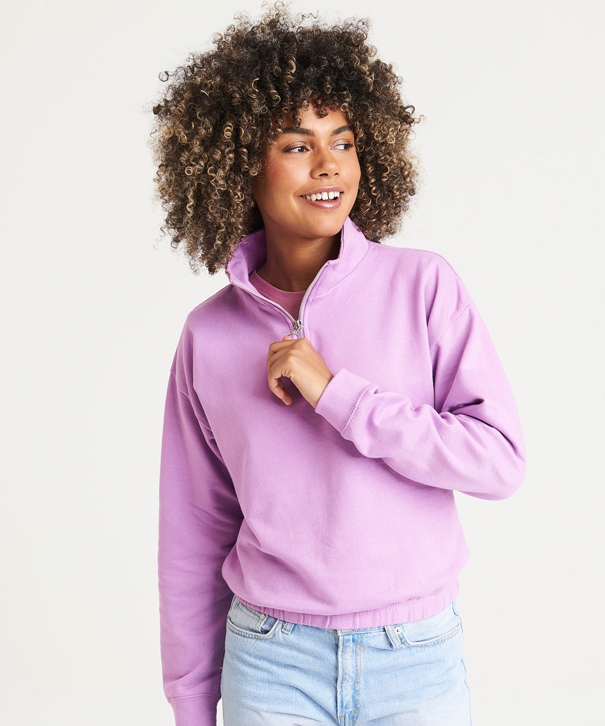 Women's cropped ¼-zip sweat