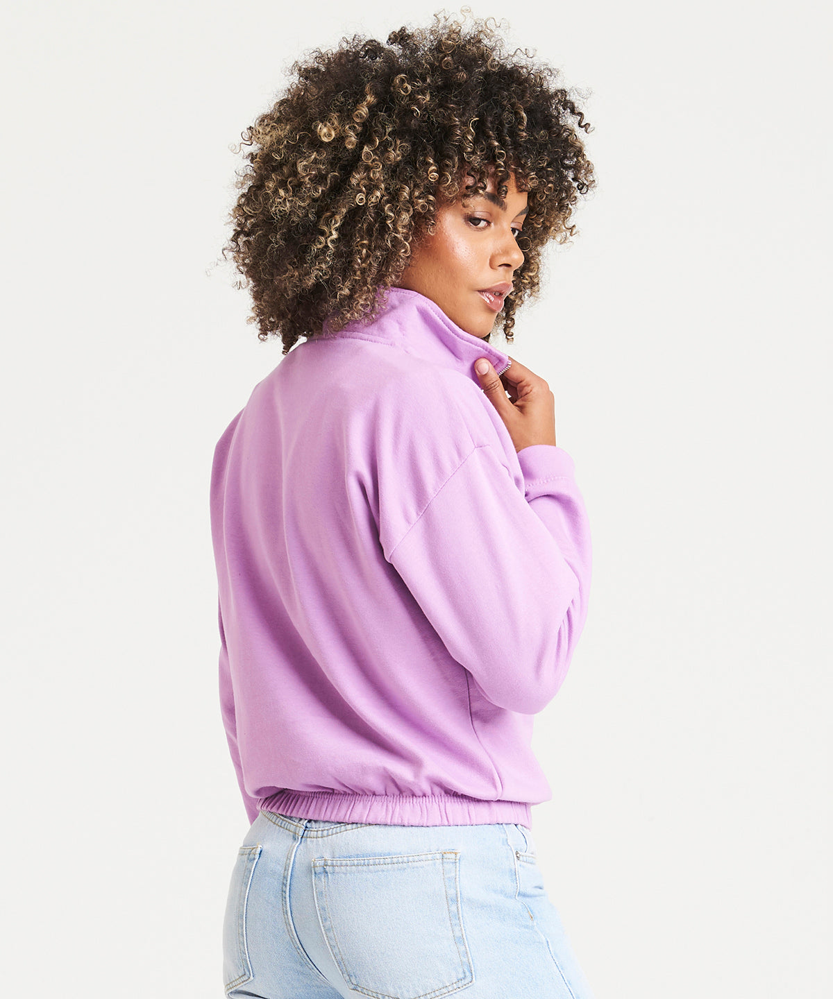 Women's cropped ¼-zip sweat