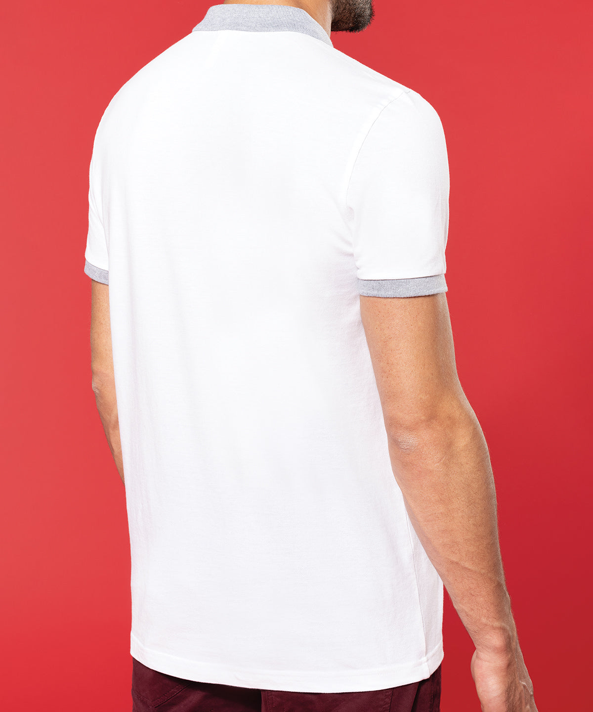 Two-tone piqué polo shirt