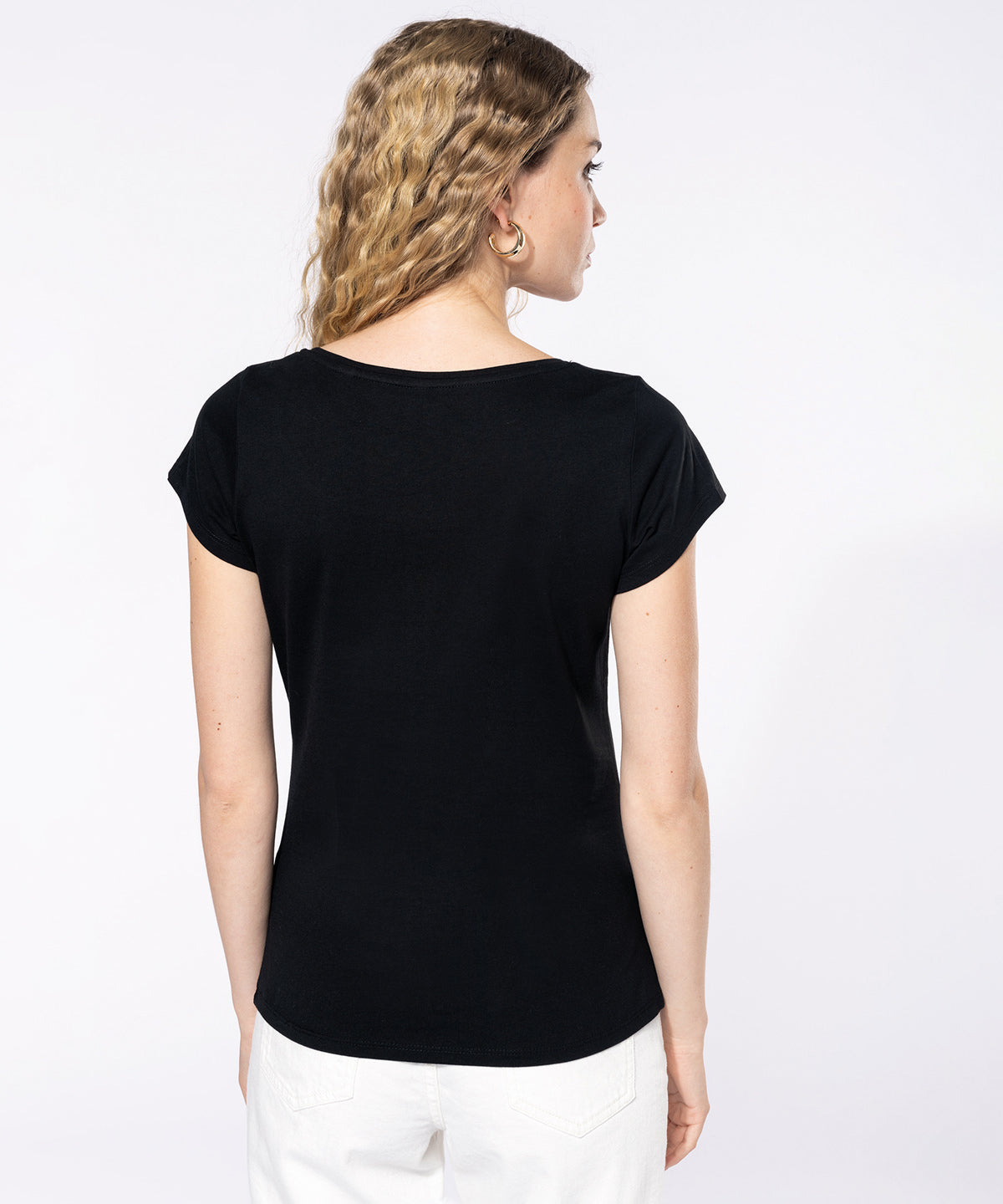 Ladies’ boat neck short-sleeved T-shirt