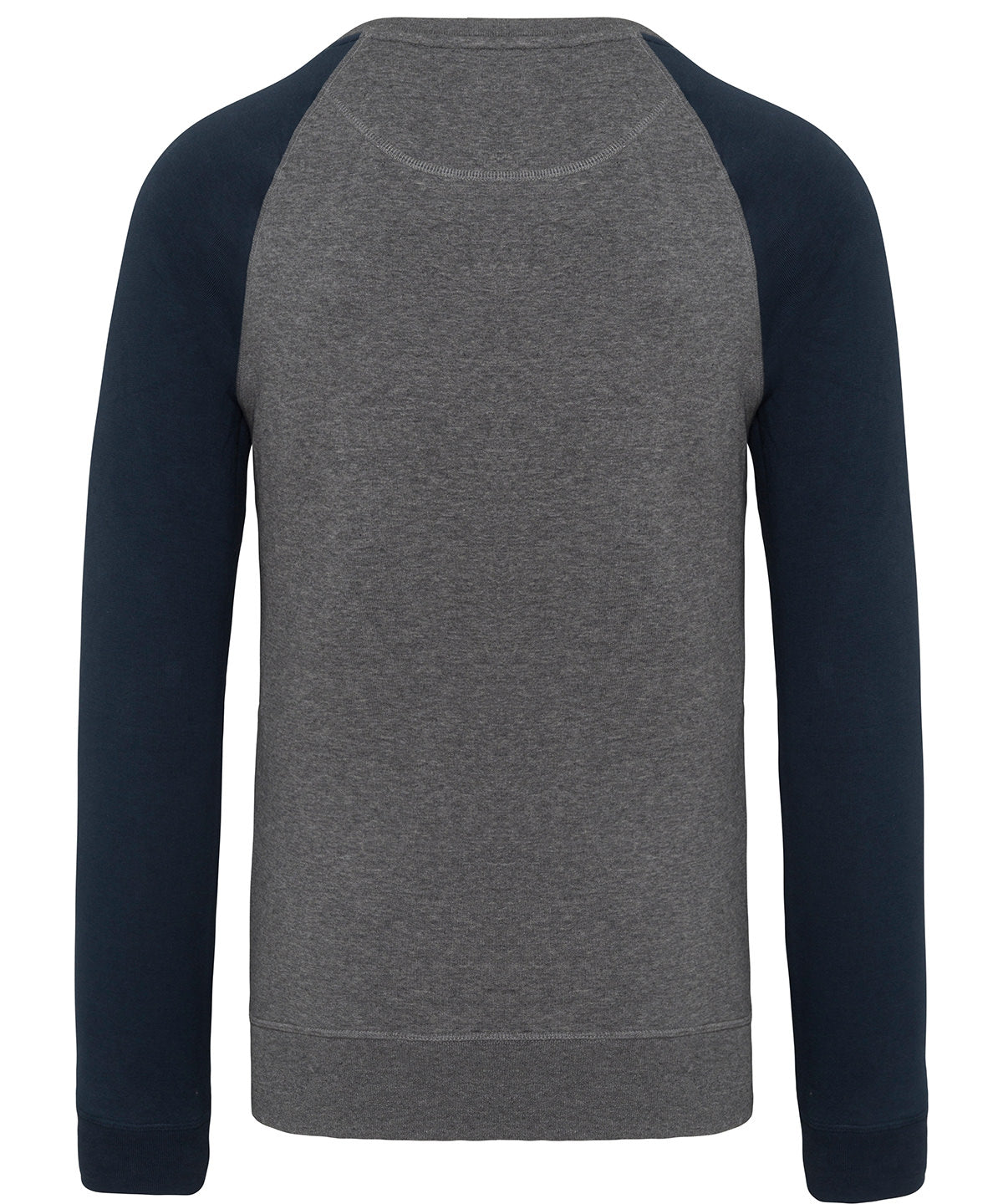 Men's two-tone organic crew neck raglan sleeve sweatshirt