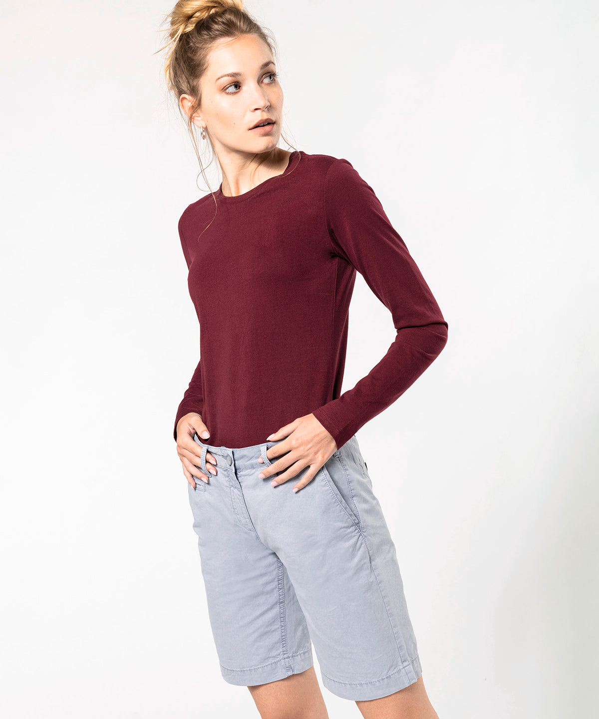 Ladies' washed effect Bermuda shorts