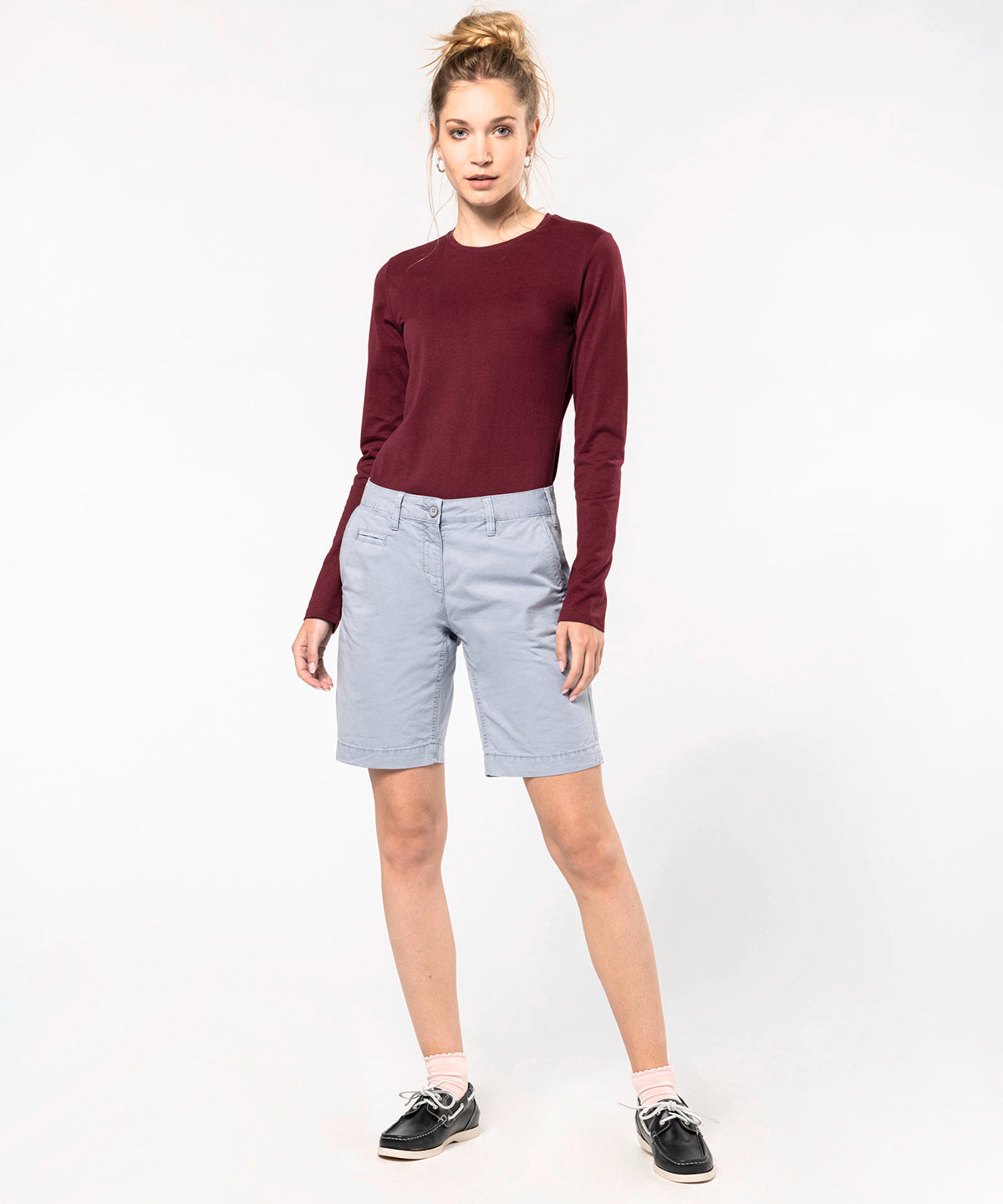 Ladies' washed effect Bermuda shorts