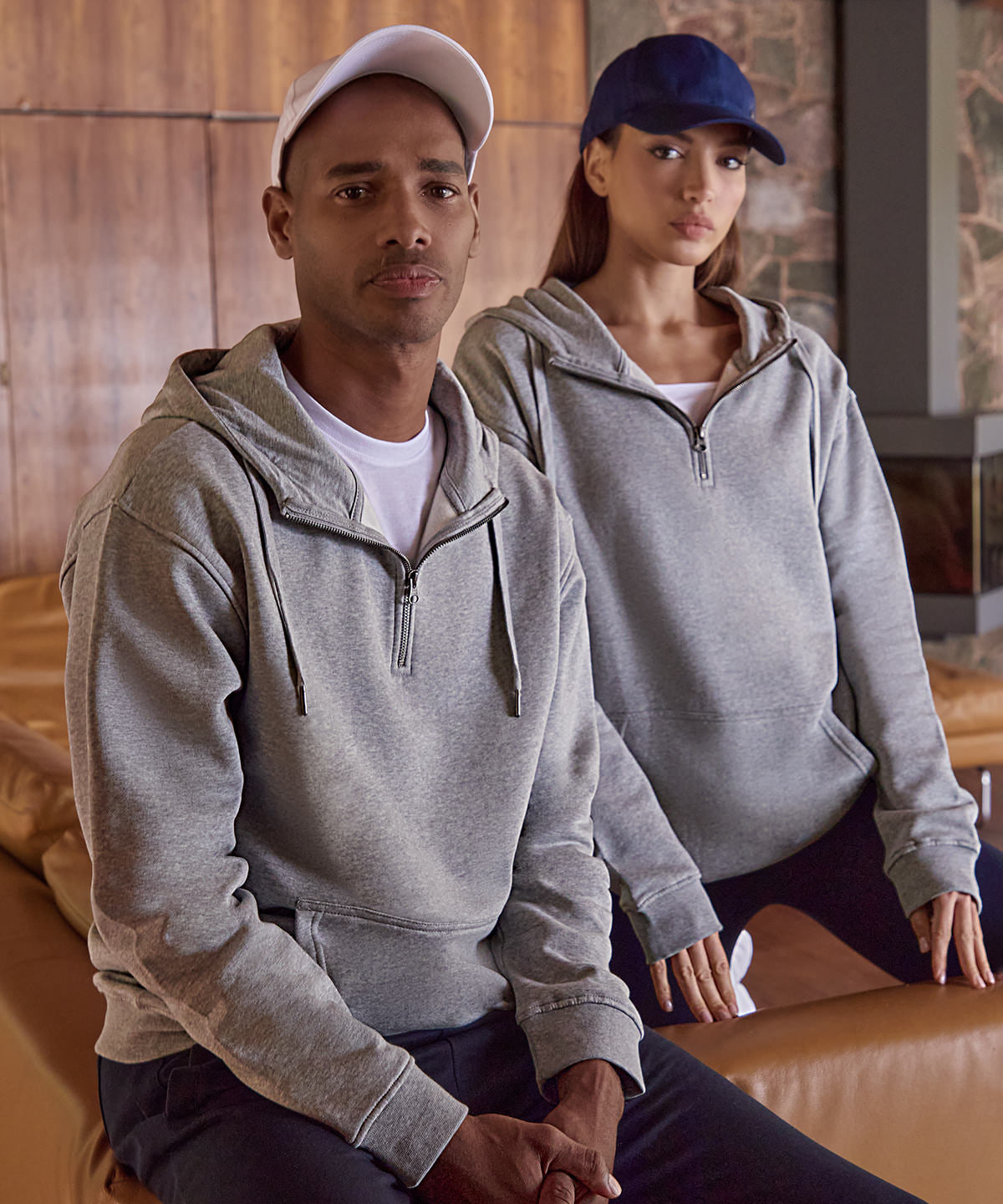 Regular fit 1/4 zip hoodie