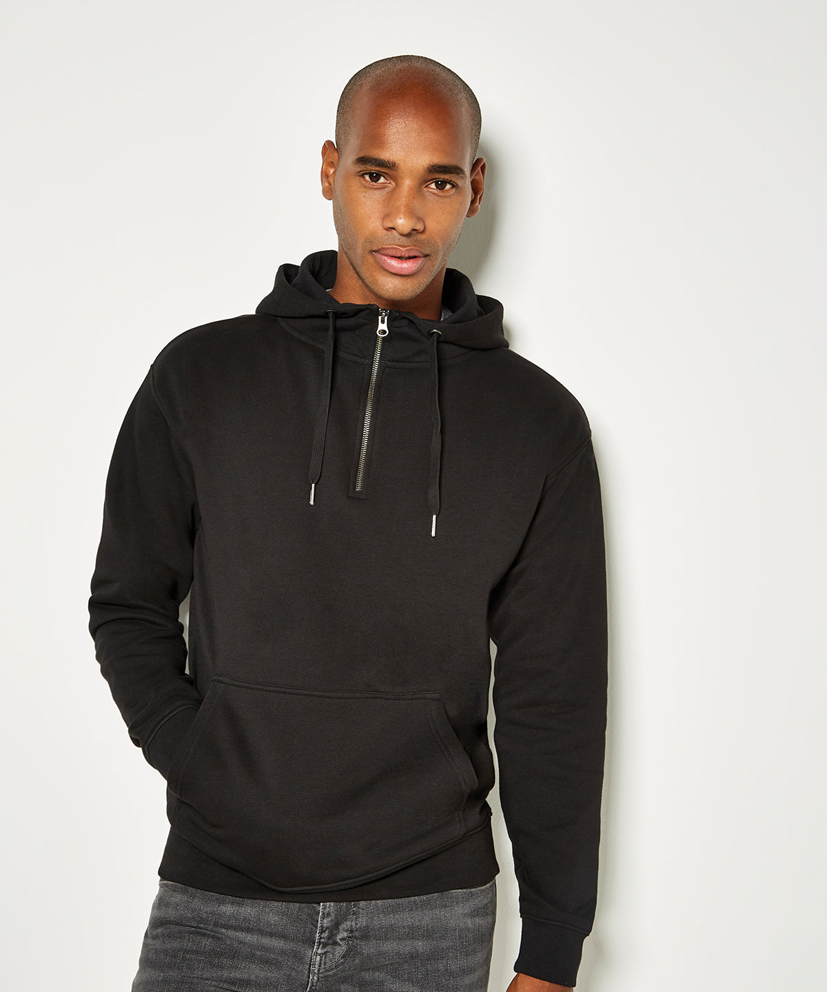 Regular fit 1/4 zip hoodie