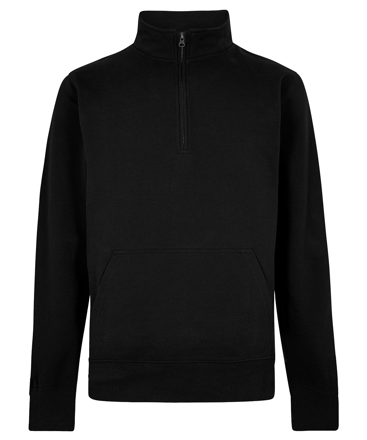 Regular fit 1/4-zip piqué sweatshirt