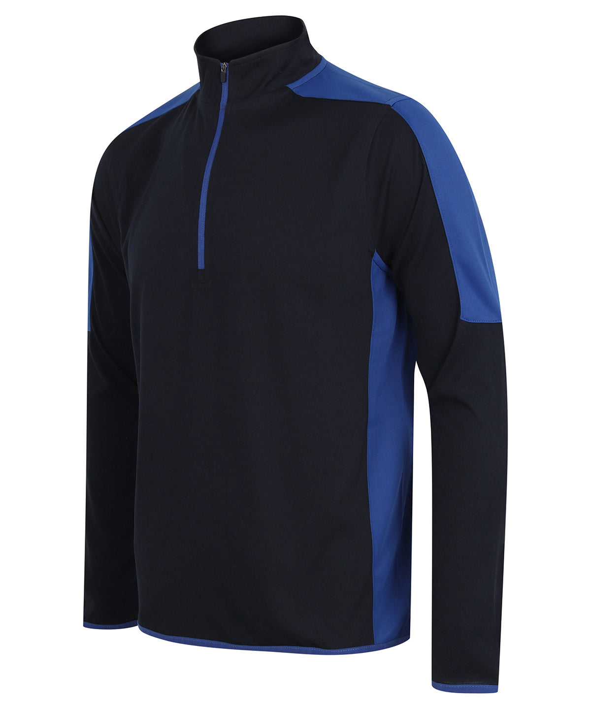 ¼ zip mid-layer with contrast panelling