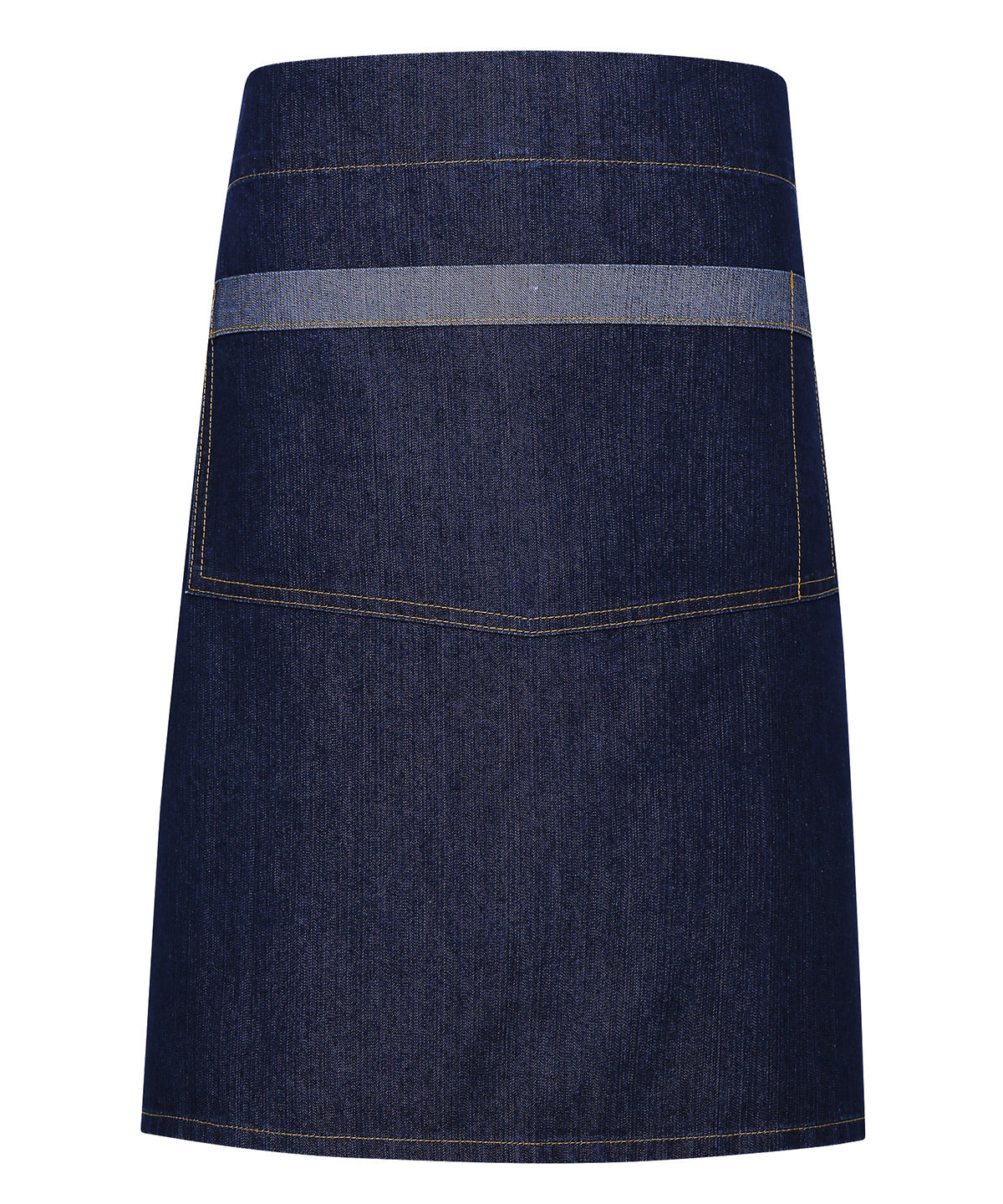 Domain contrast denim waist apron