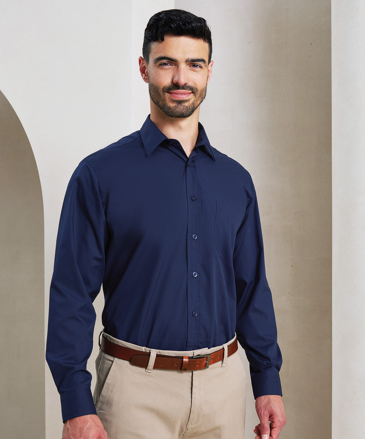 Long sleeve poplin shirt