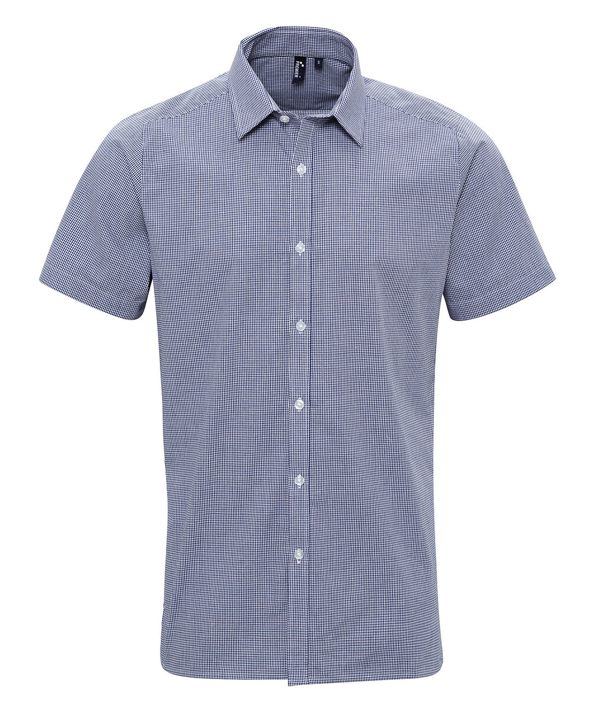 Microcheck (Gingham) short sleeve cotton shirt
