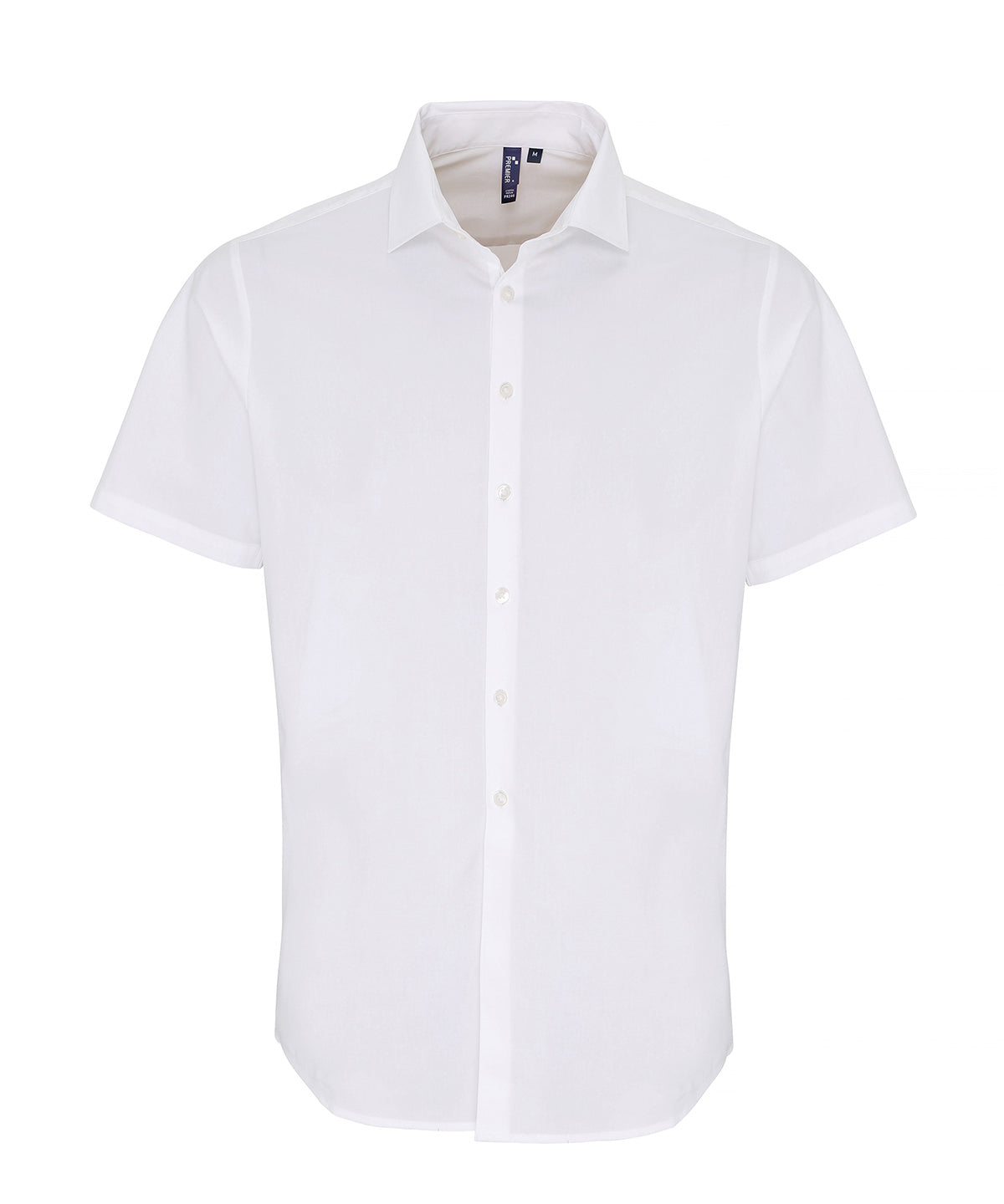 Stretch fit cotton poplin short sleeve shirt