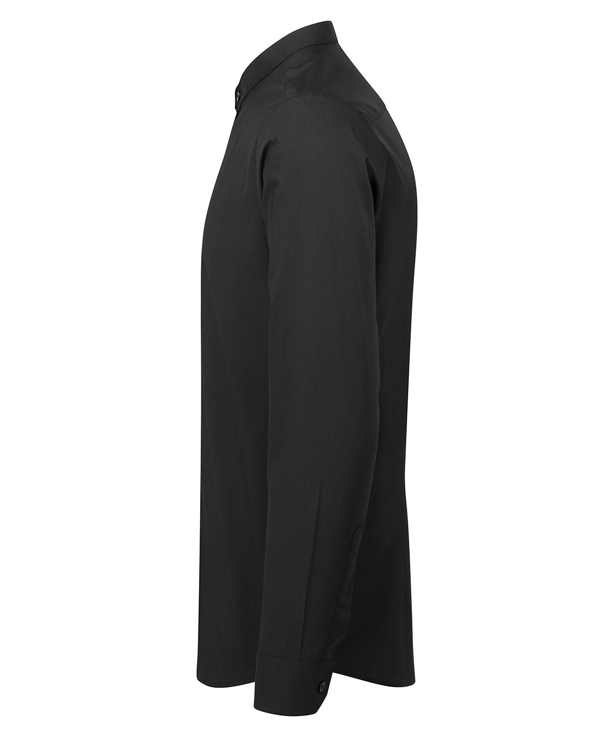 Banded collar grandad long sleeve shirt