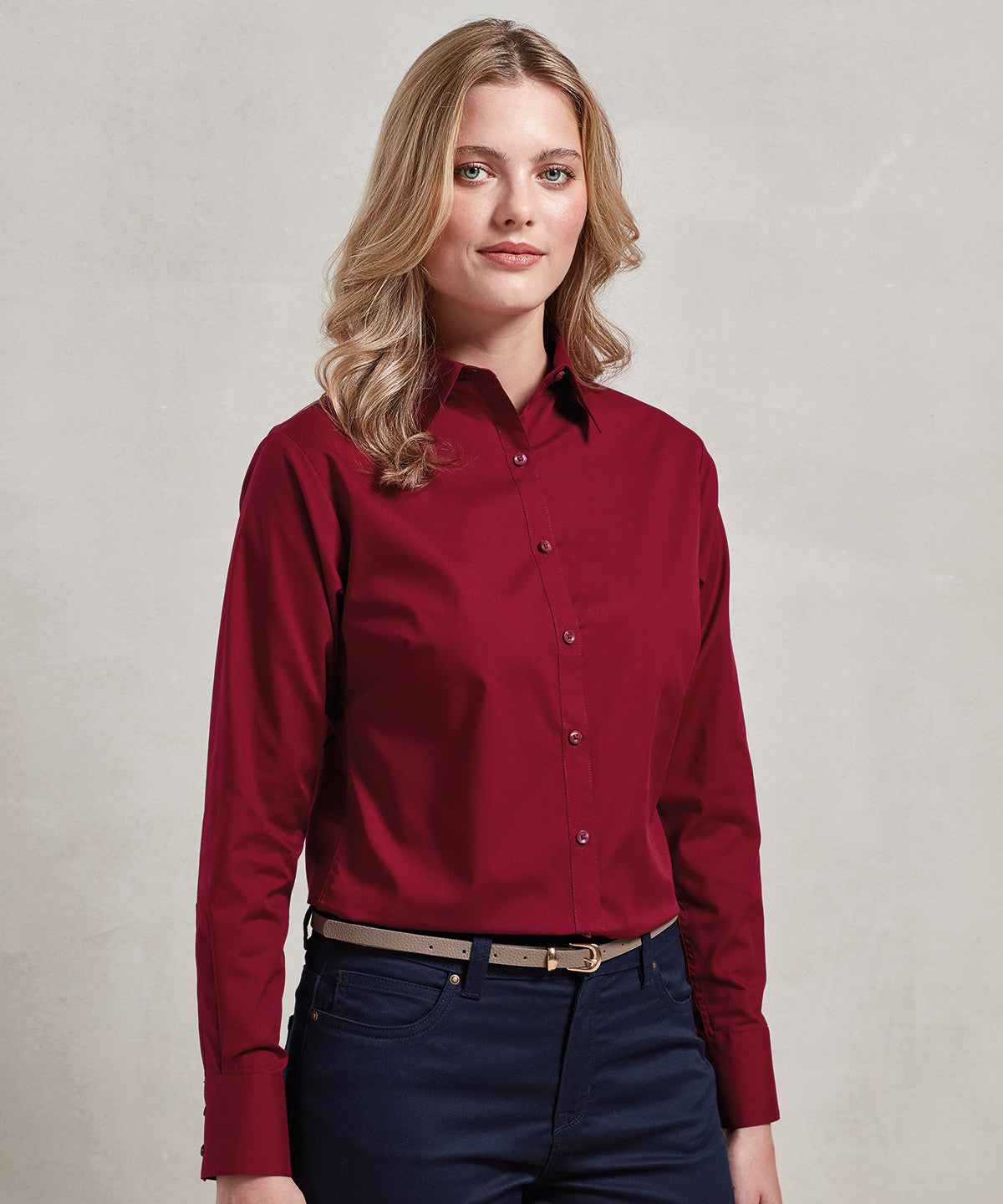 Women's poplin long sleeve blouse