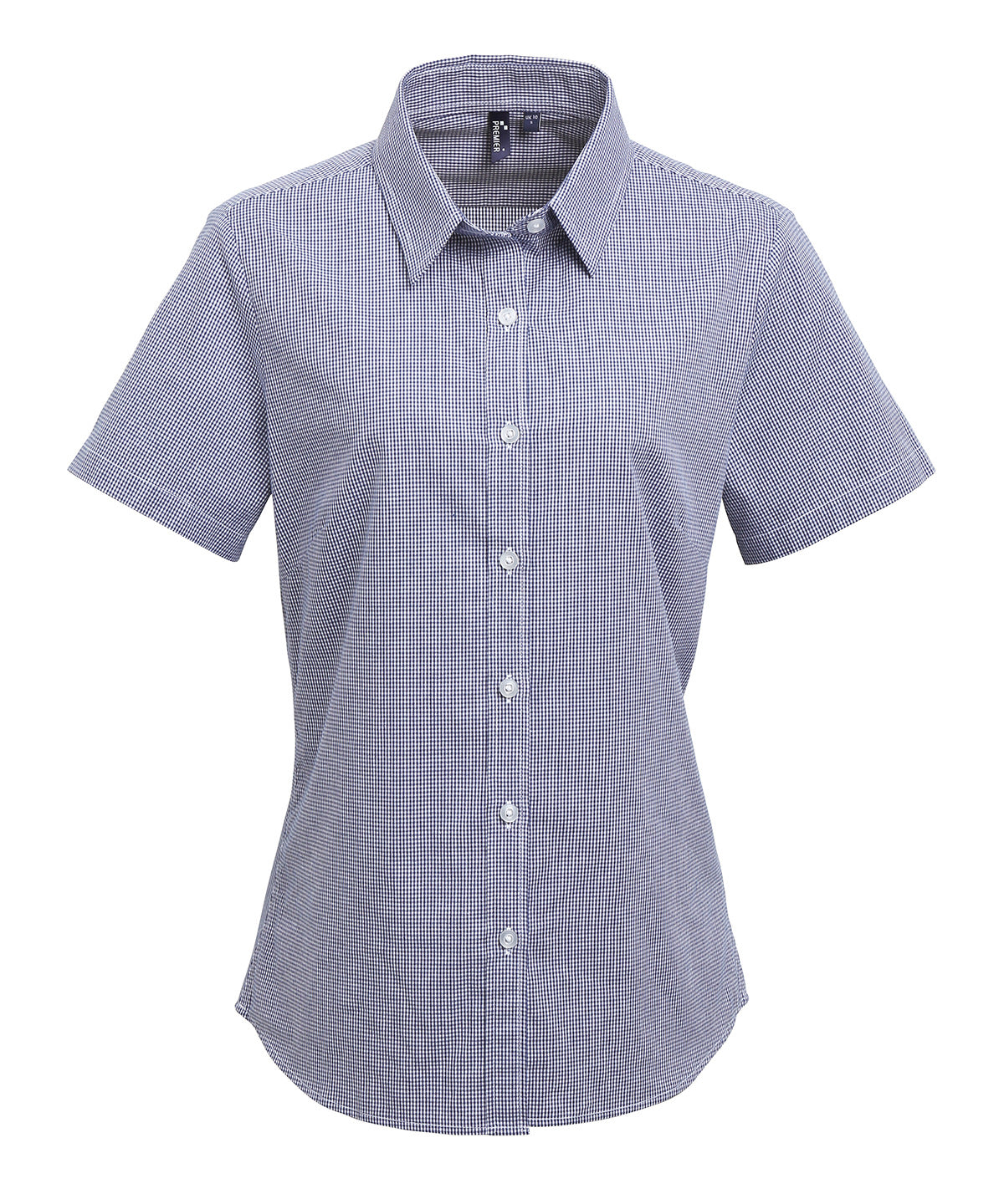 Women's Microcheck (Gingham) short sleeve cotton shirt