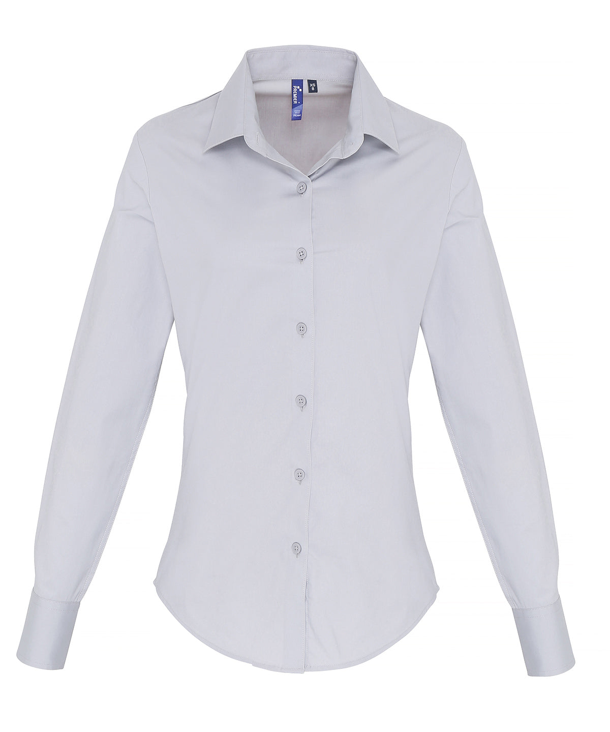 Women's stretch fit cotton poplin long sleeve blouse