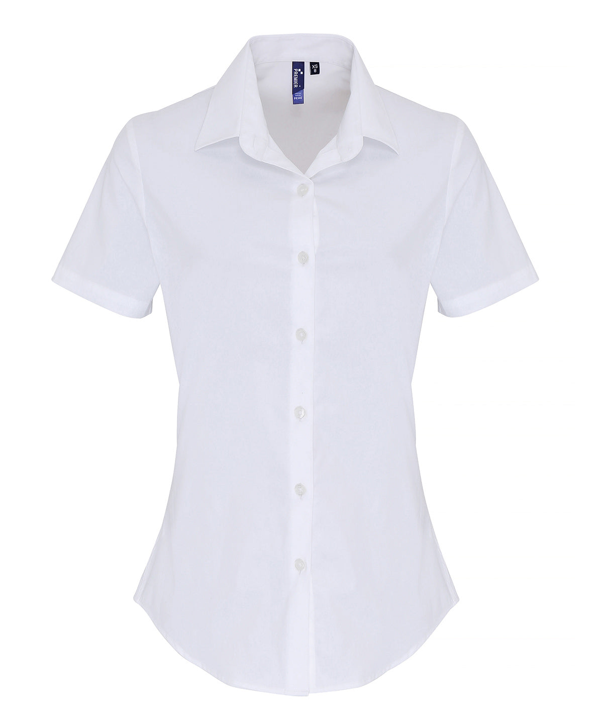 Women's stretch fit cotton poplin short sleeve blouse