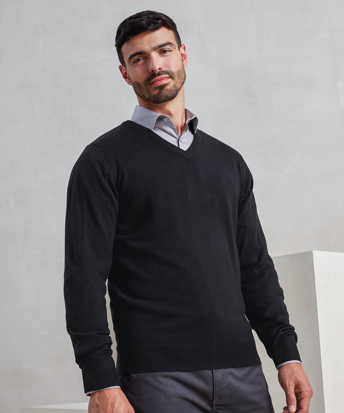 'Essential' acrylic v-neck sweater