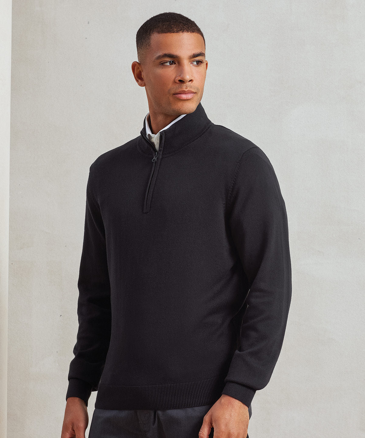 ¼ zip knitted sweater