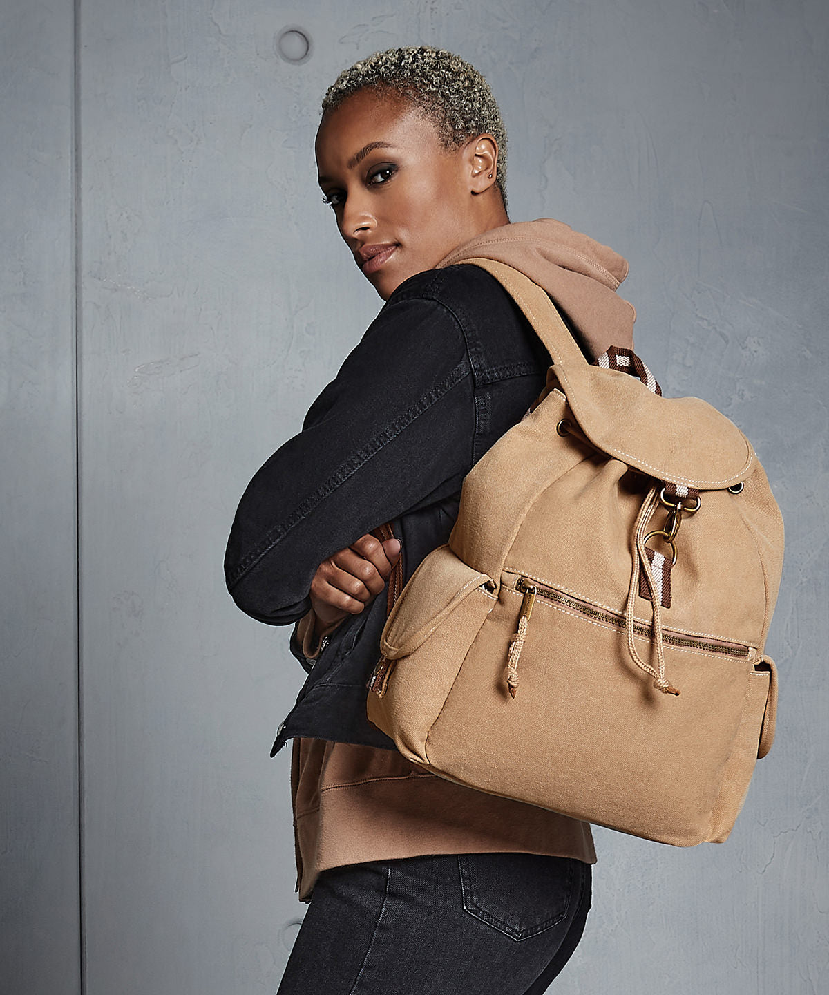 Vintage canvas backpack