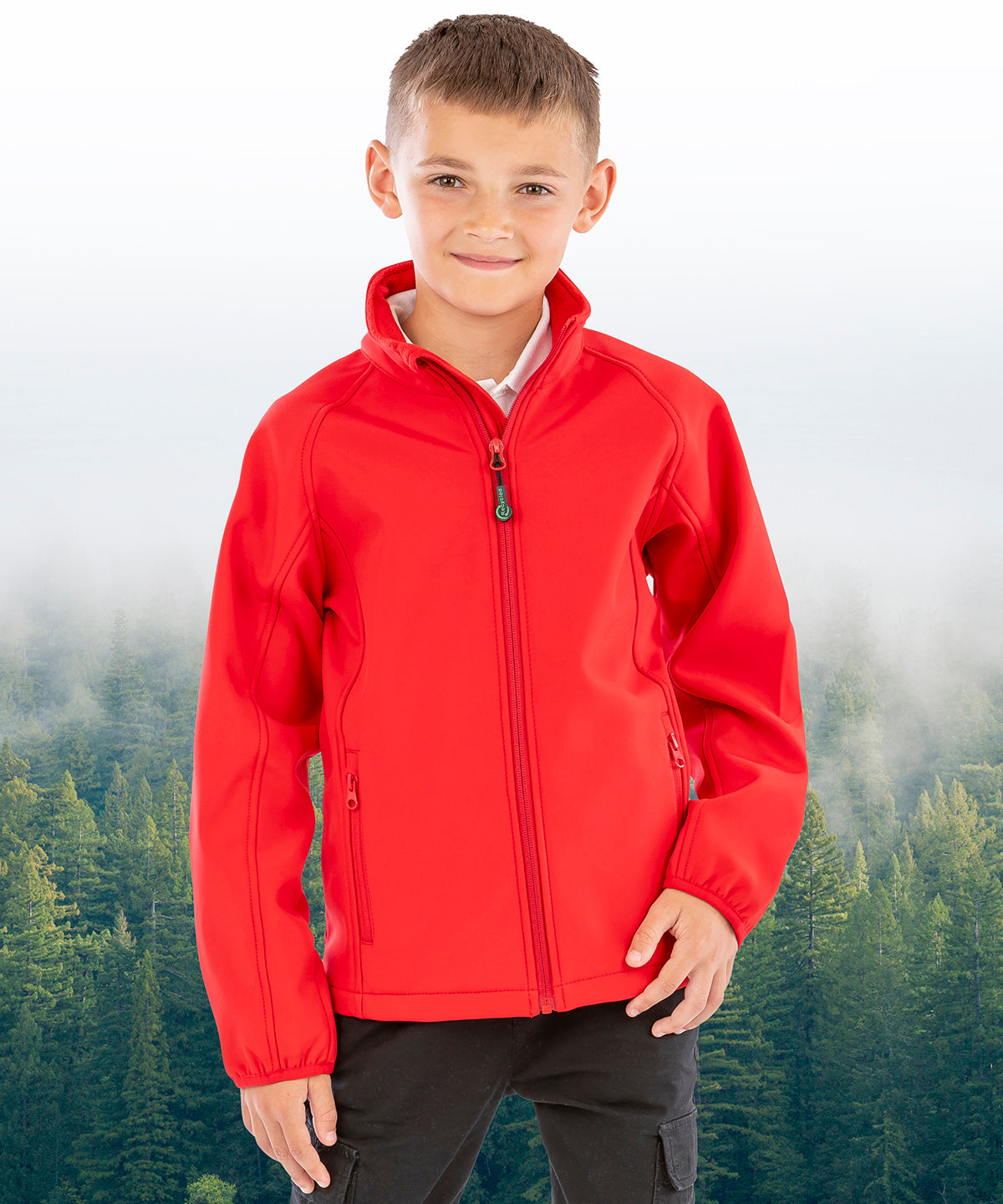 Recycled 2-layer printable junior softshell