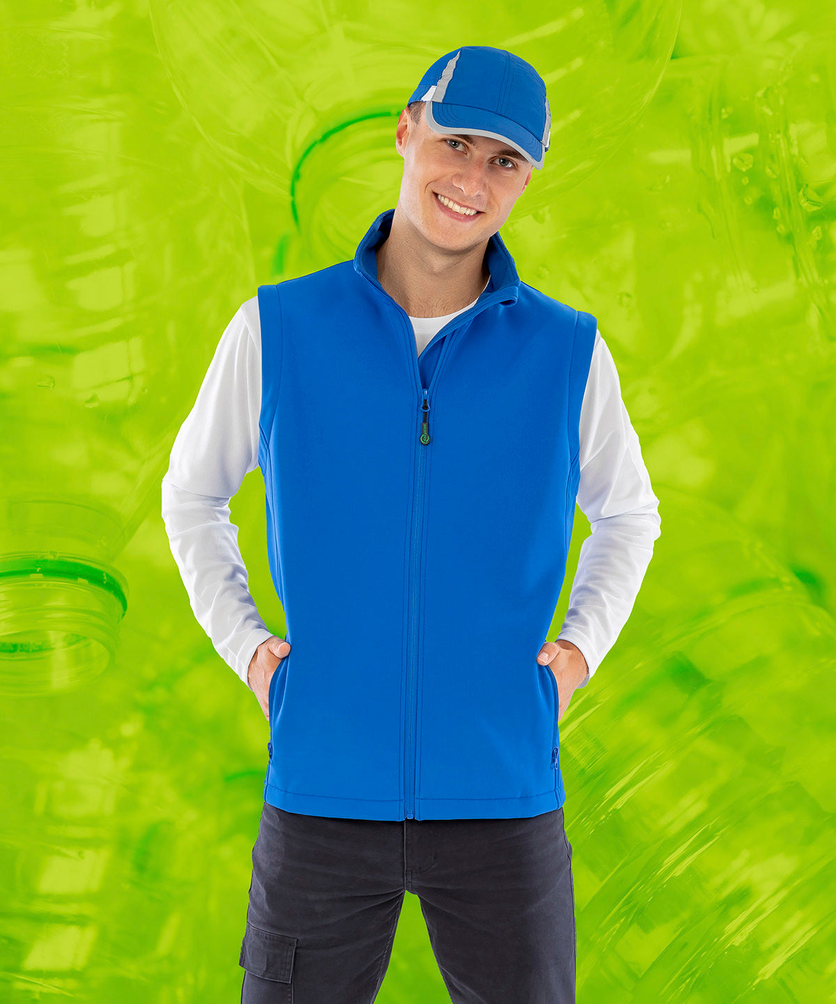 Men's recycled 2-layer printable softshell bodywarmer