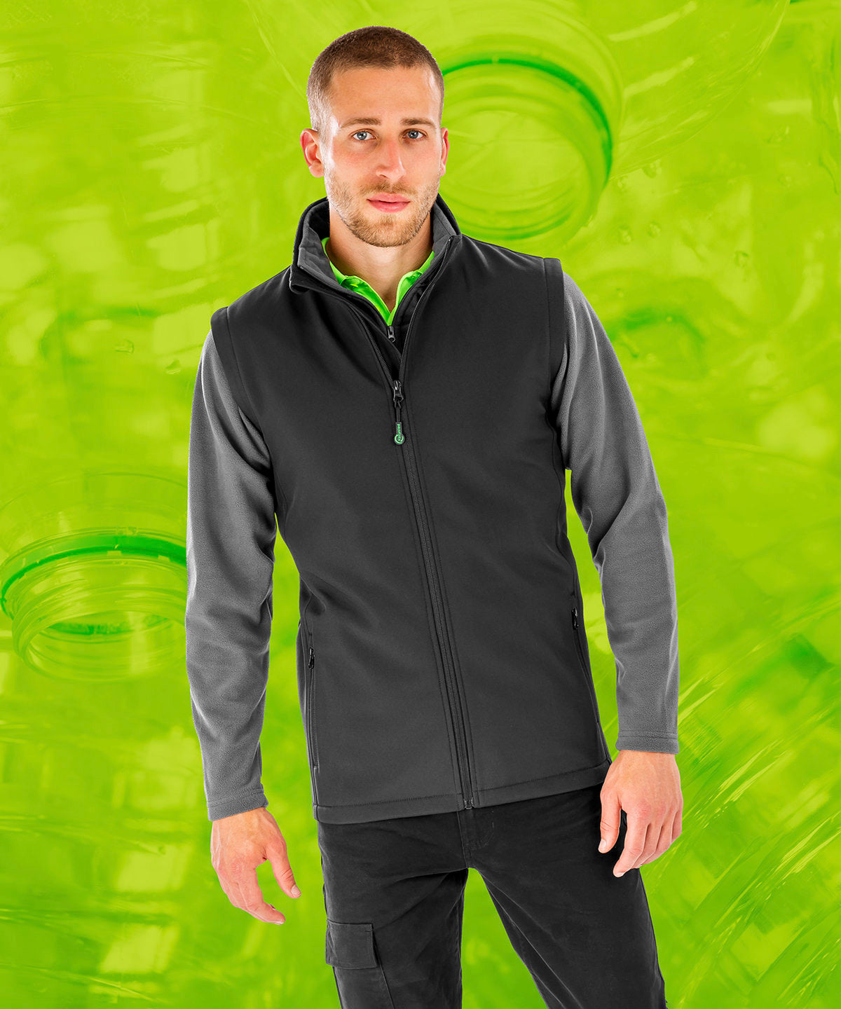 Men's recycled 2-layer printable softshell bodywarmer