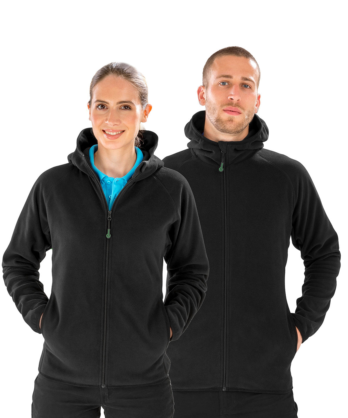 Recycled hooded microfleece jacket