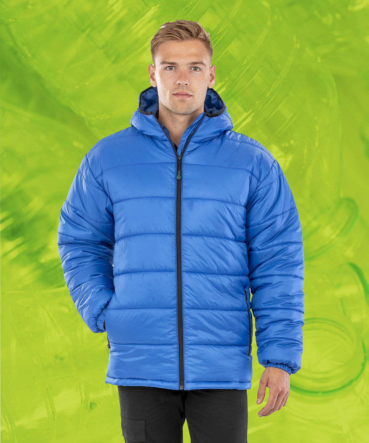 Recycled hooded padded parka