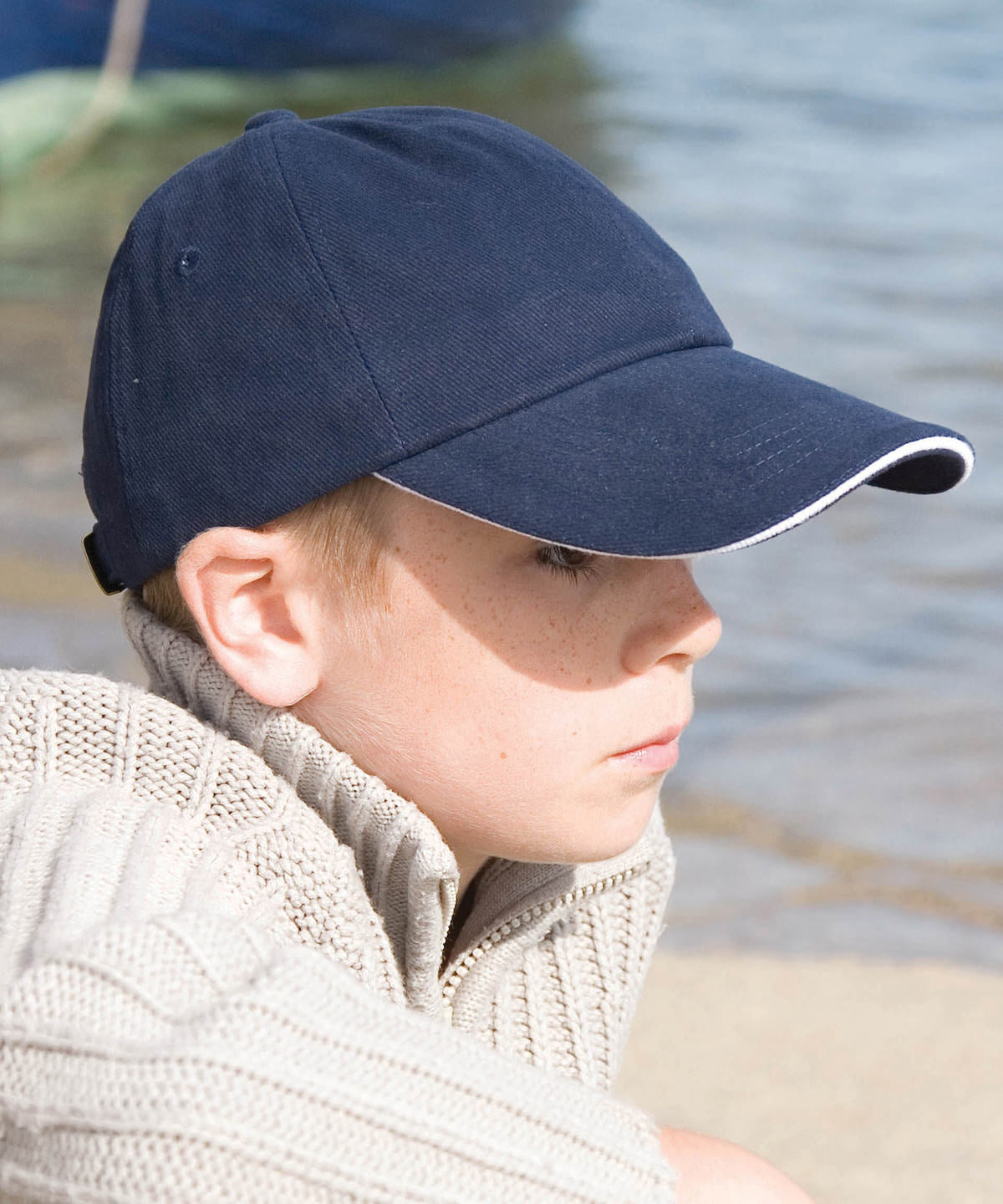 Junior low-profile heavy brushed cotton cap