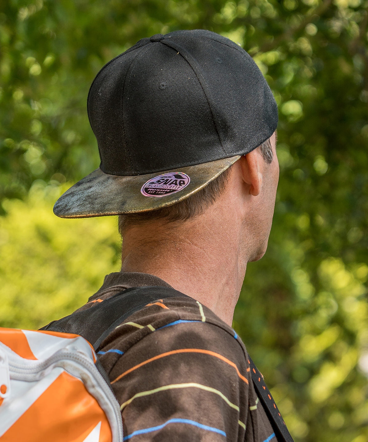 Bronx glitter flat peak snapback cap