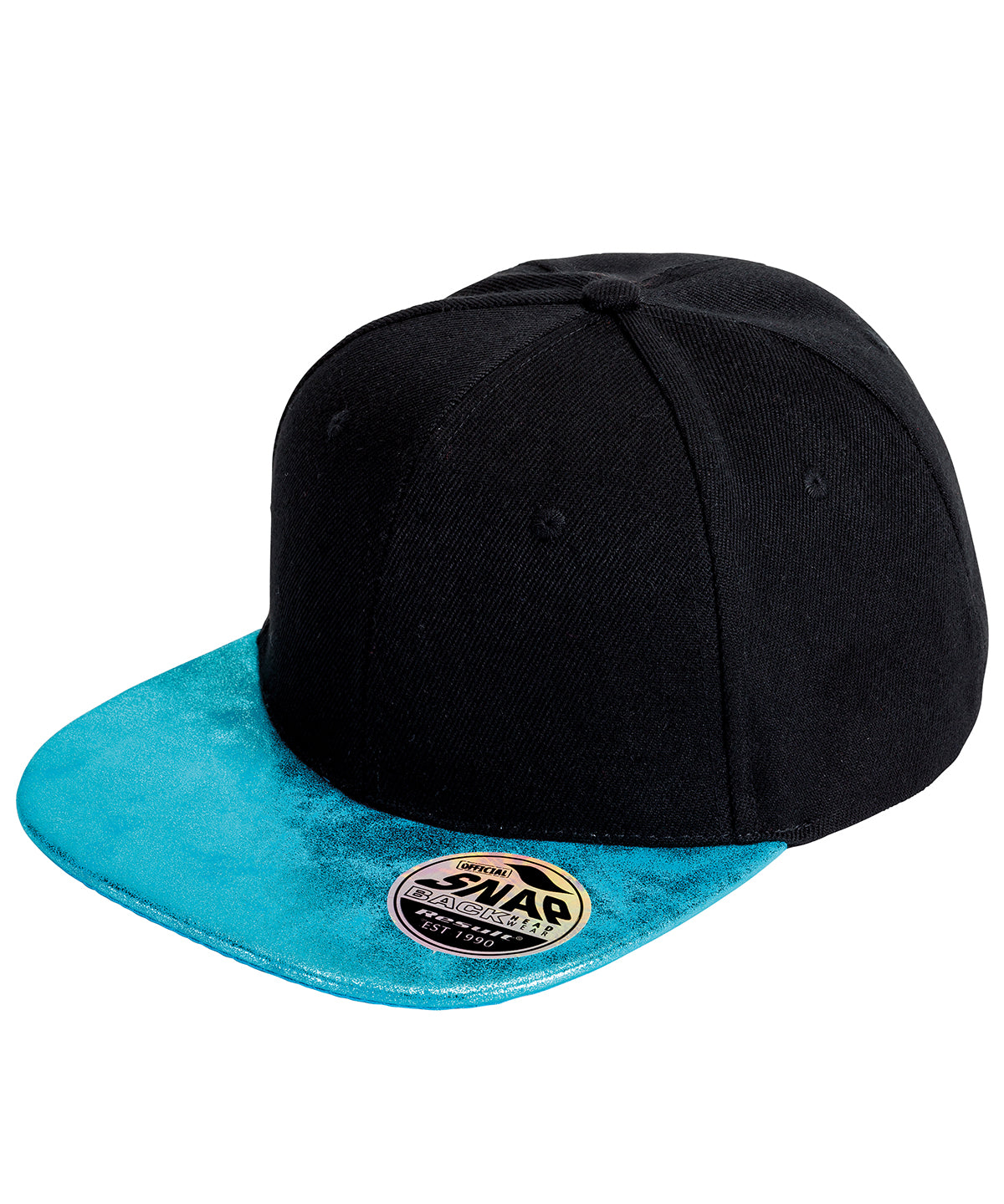 Bronx glitter flat peak snapback cap