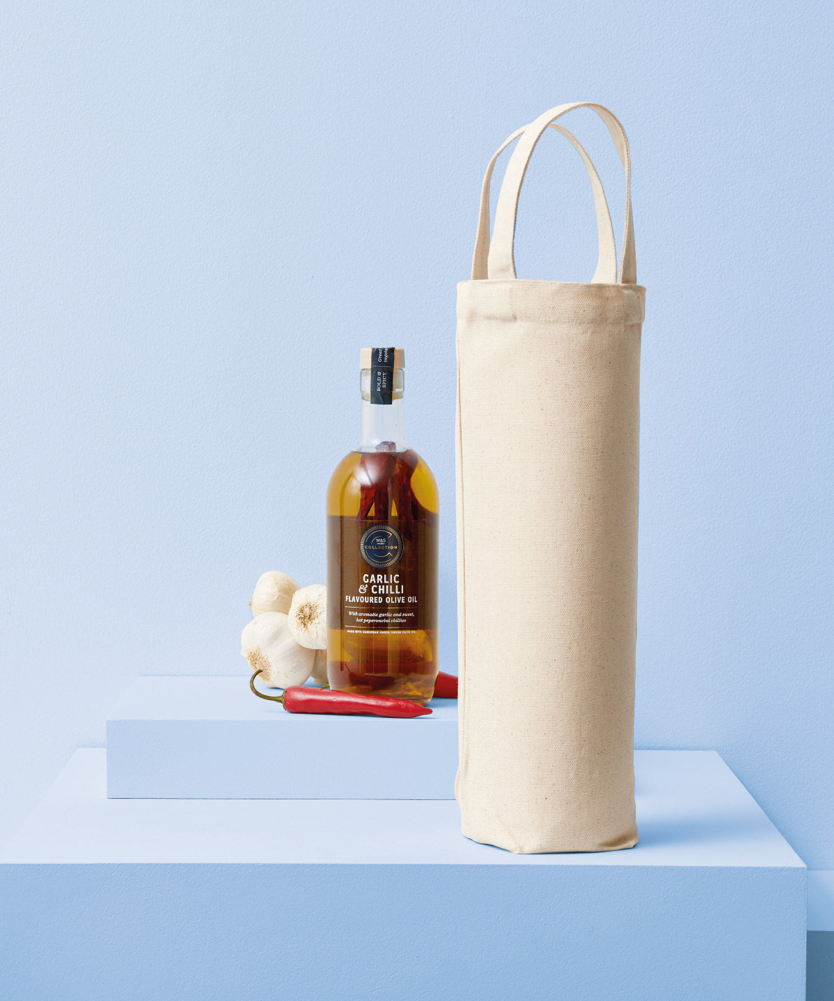 Recycled premium canvas bottle bag