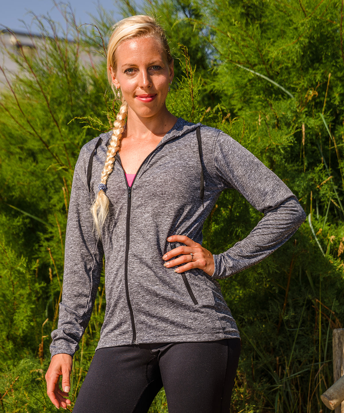 Women's hooded tee jacket