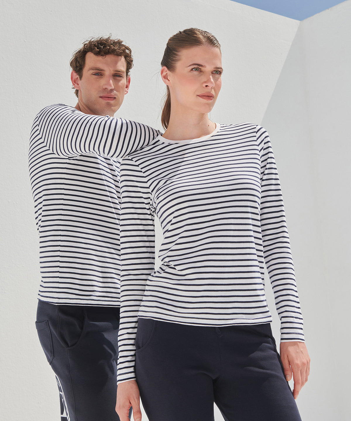 Unisex long-sleeved striped T