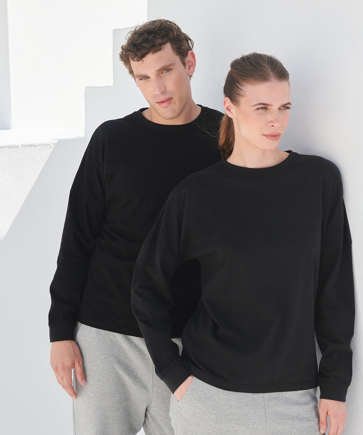 Unisex drop shoulder slogan top