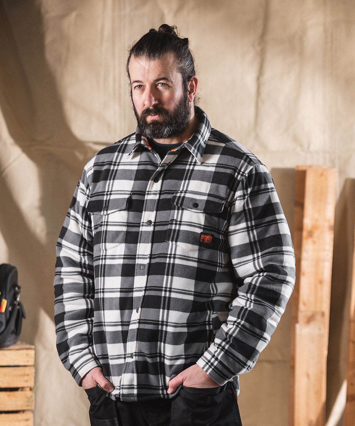 Worker padded checked shirt
