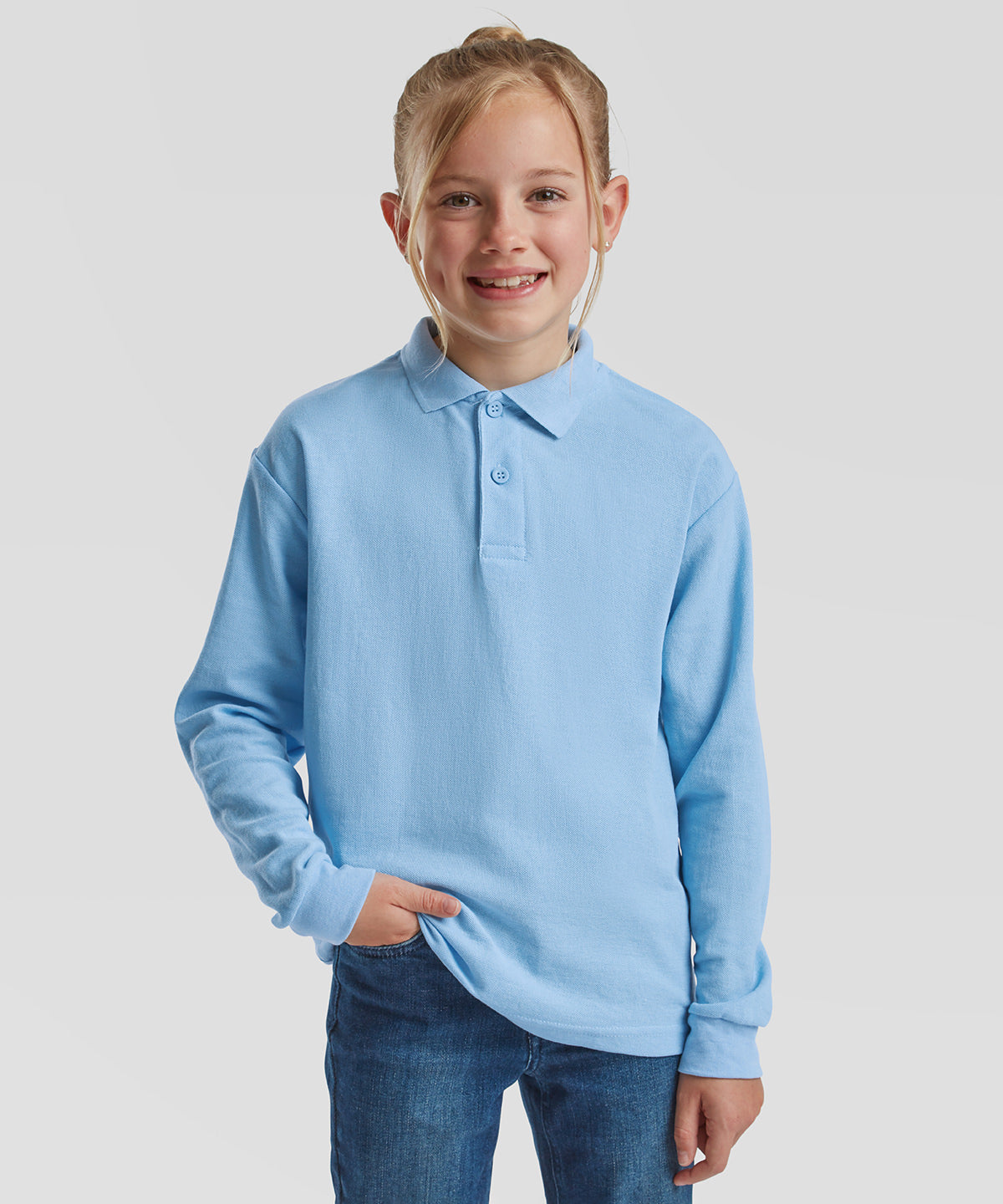 Kids long sleeve 65/35 polo