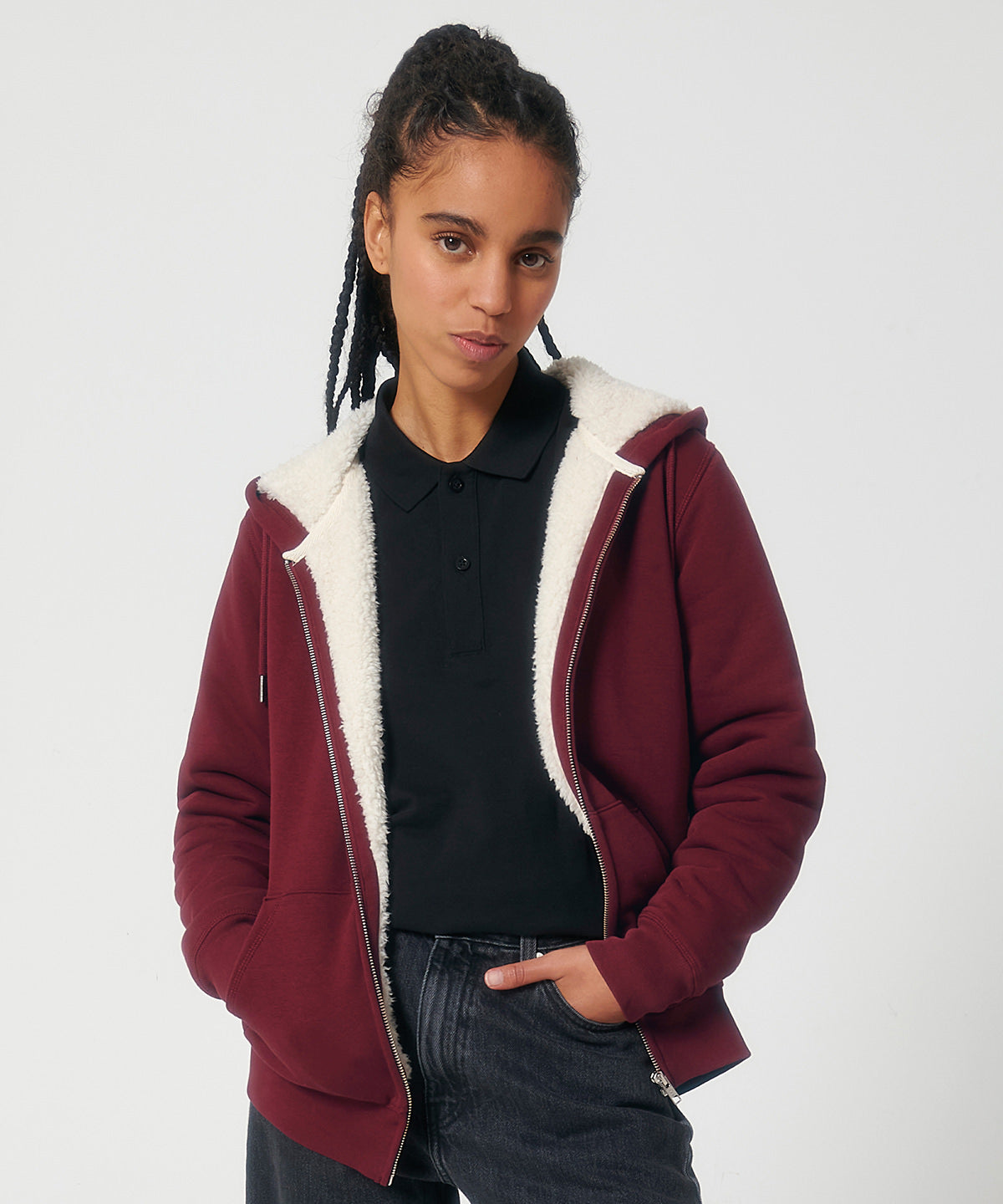 Unisex Hygger sherpa zip-through sweatshirt (STSU956)