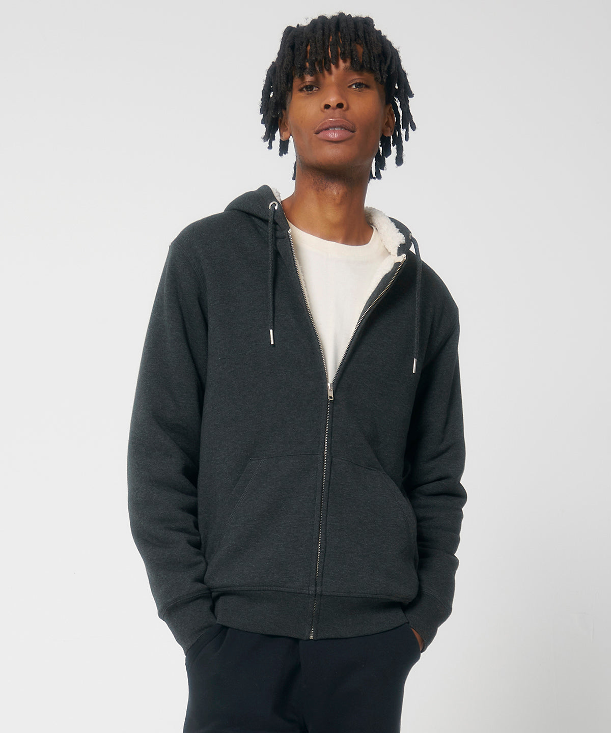 Unisex Hygger sherpa zip-through sweatshirt (STSU956)