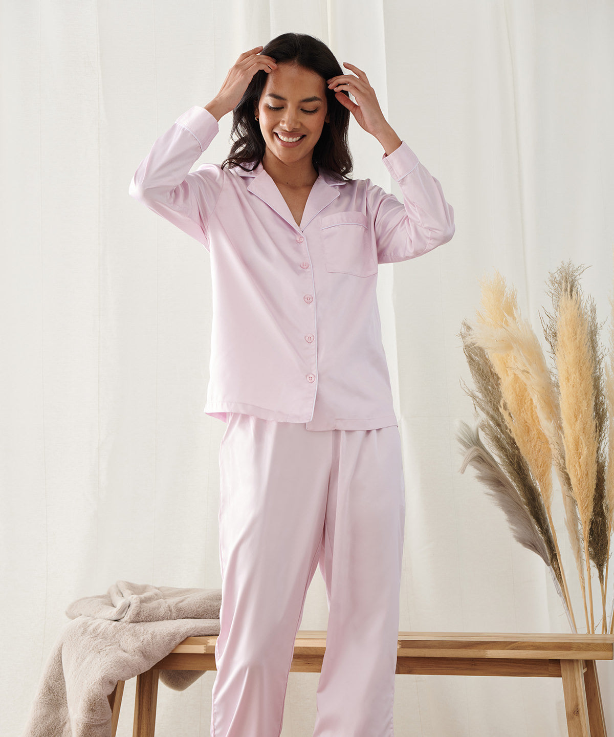 Women's satin long pyjamas