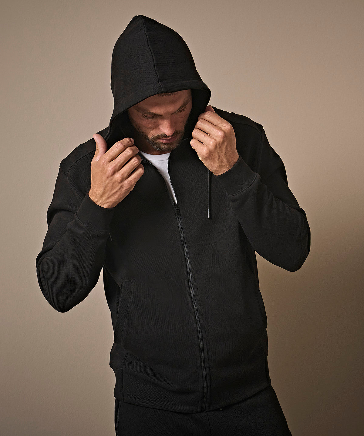 Ribbed interlock hooded full-zip (5508)