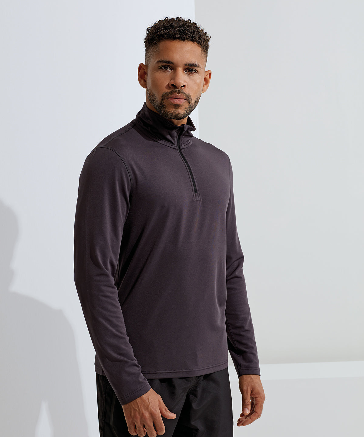 TriDri® recycled long sleeve brushed back ¼ zip top