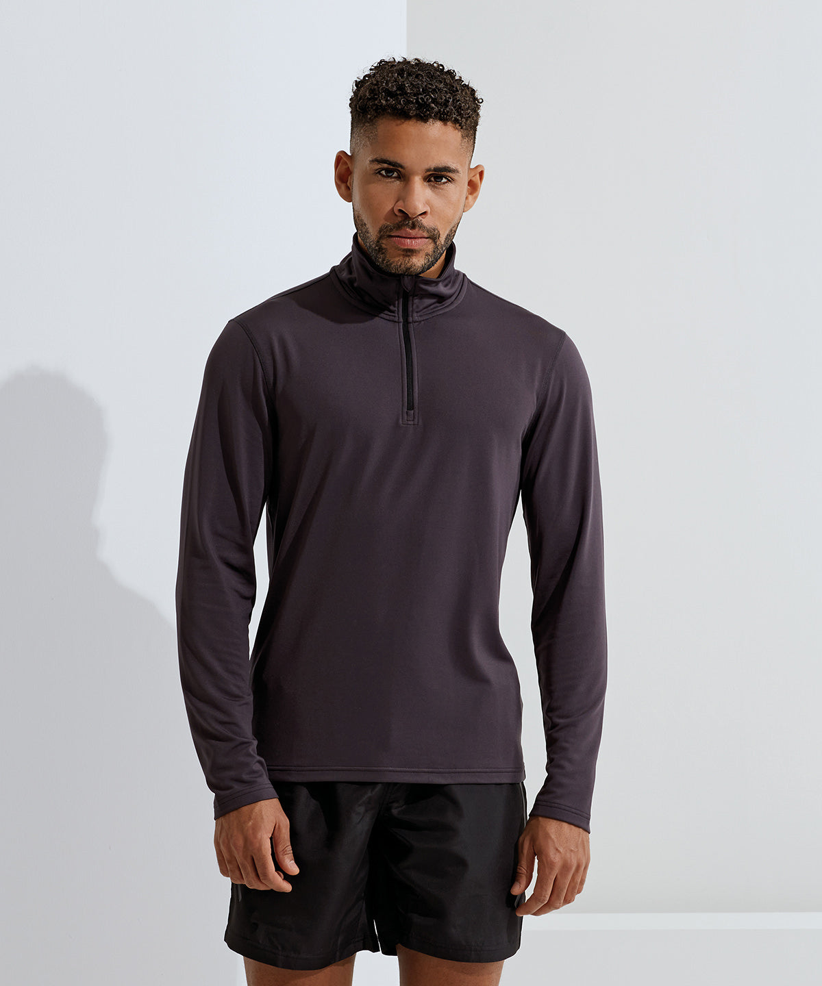 TriDri® recycled long sleeve brushed back ¼ zip top