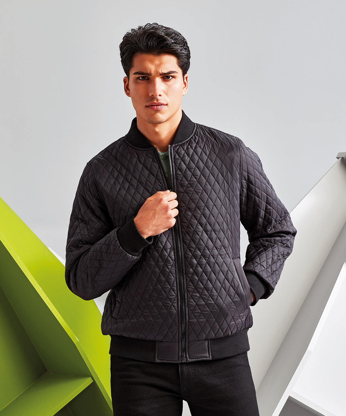 Quilted flight jacket