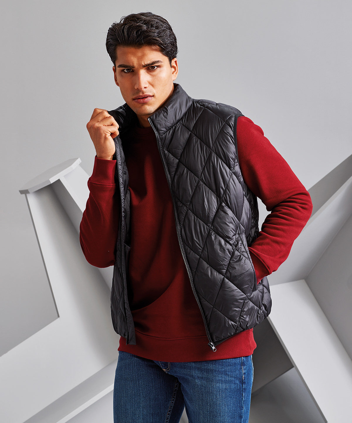 Diamond pane padded gilet