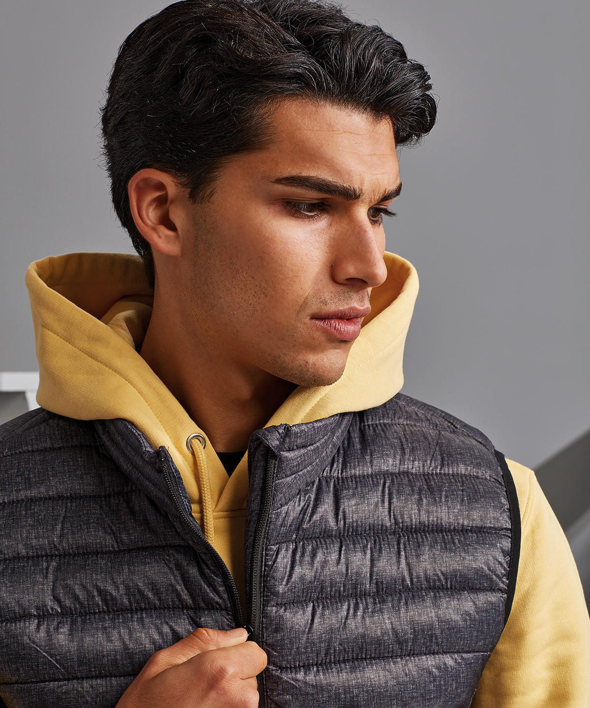 Melange padded gilet