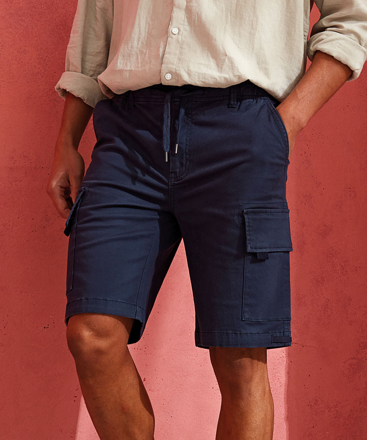 Men’s drawstring cargo utility shorts