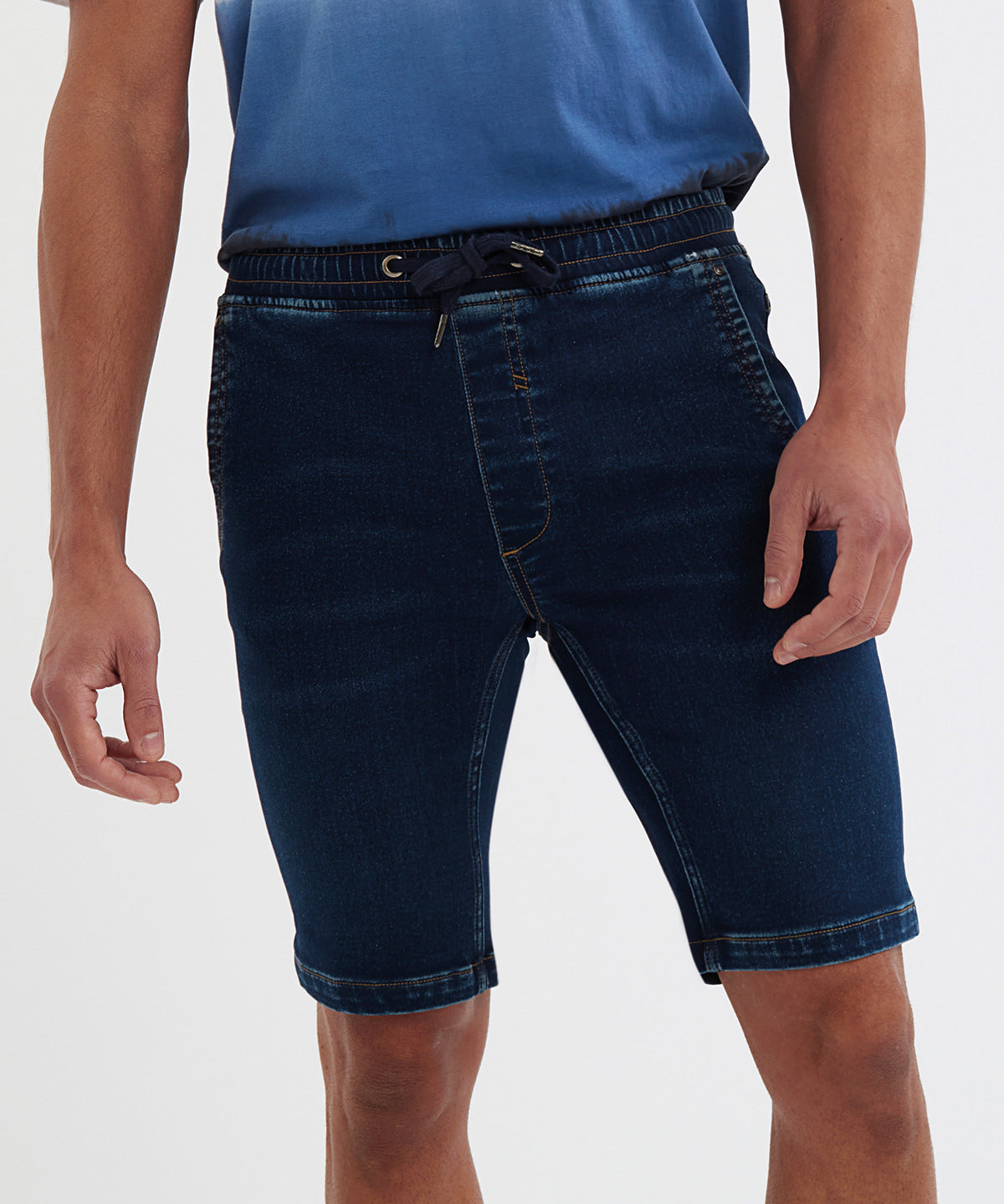 Men’s denim drawstring shorts