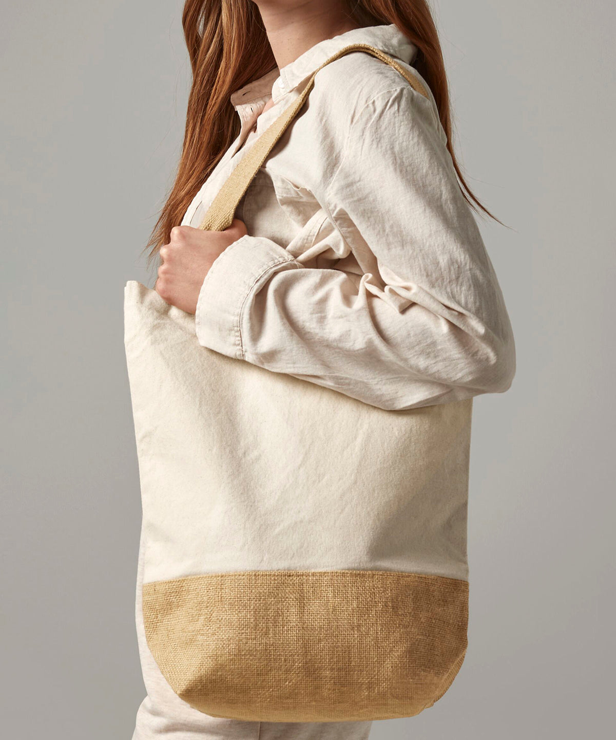 Jute base canvas shopper