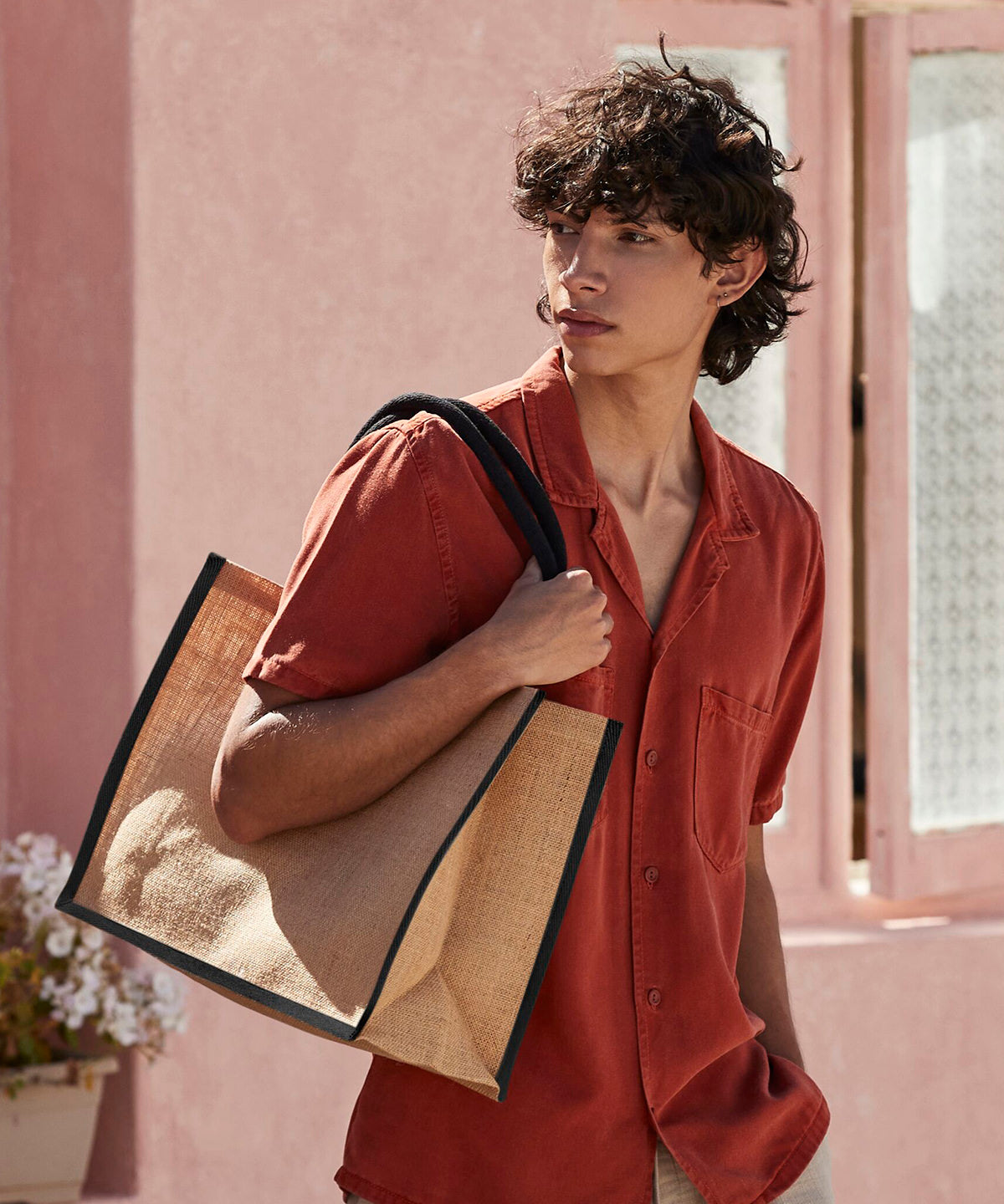 Natural starched jute classic shopper